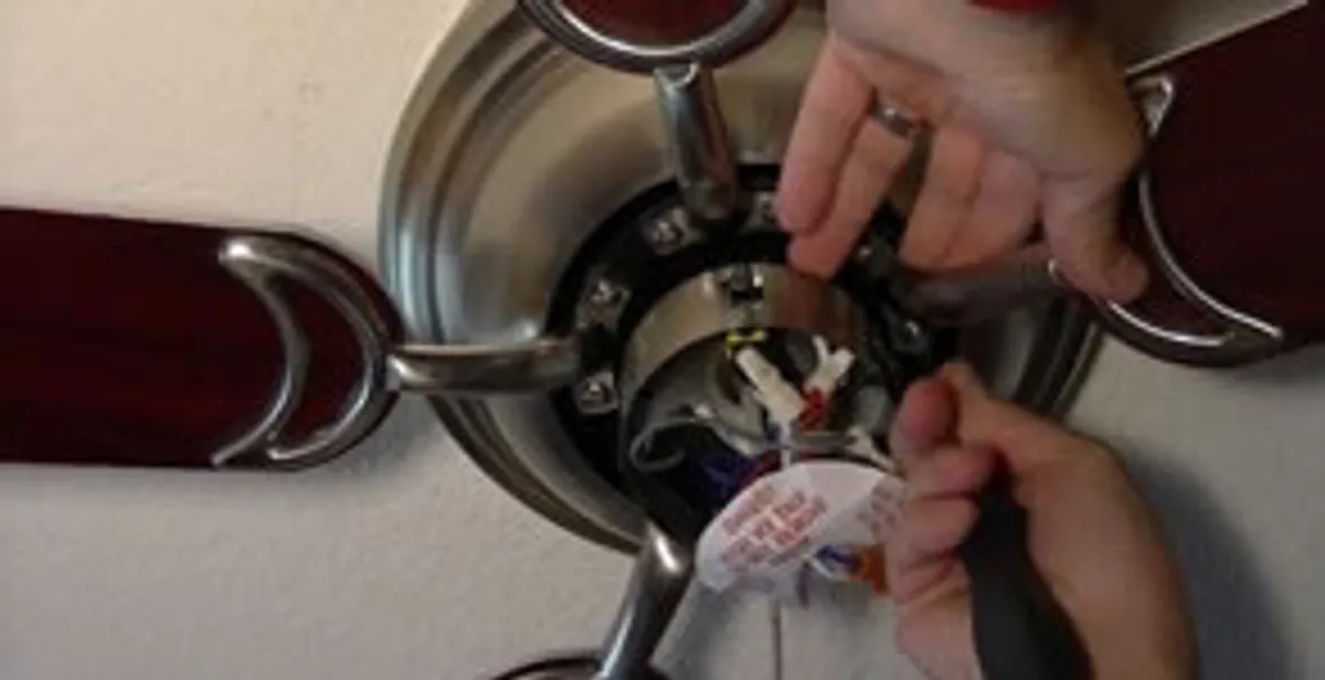 Ceiling fan installation with electrical wiring and mounting by professional electrician in Mesa, AZ