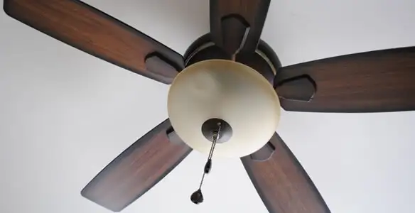 Fully installed ceiling fan with balanced blades and light fixture in Mesa, AZ