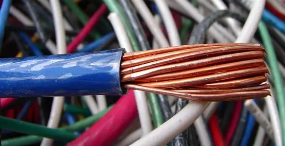 electrical wiring services showing exposed copper conductors and cable preparation in Mesa, AZ