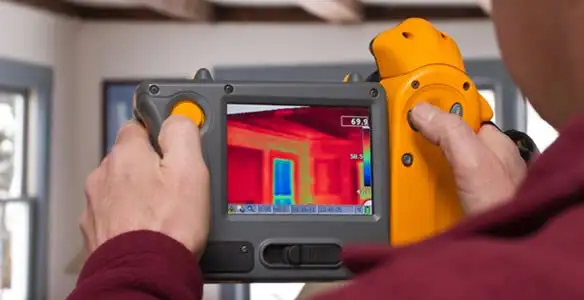 home energy audit service capturing thermal readings to analyze insulation and electrical efficiency in Mesa, AZ