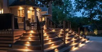 Residential electrician installing outdoor lighting for home safety in Mesa, AZ